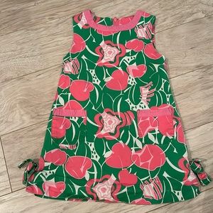 VGUC Lilly Pulitzer Size 2T Green and Pink Apple Dress